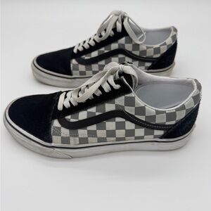 Vans Old Skool Cosmic Checkerboard Reflective White Grey Unisex M 8 Women 9.5